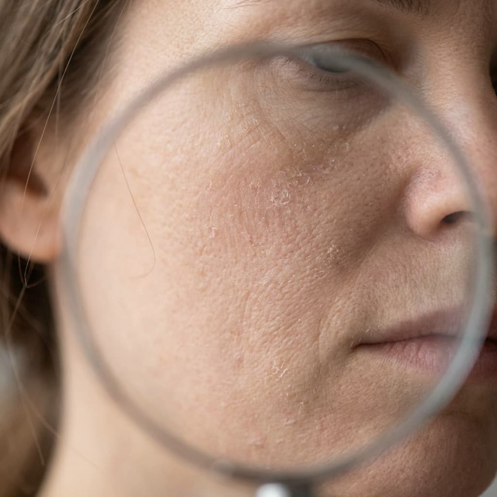 Skin showing dryness & dehydration